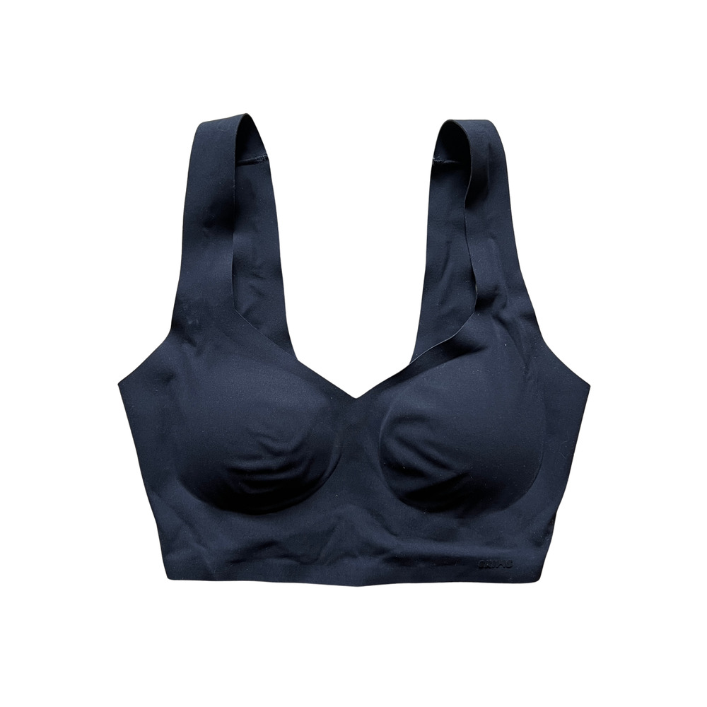 Skims Bralette XS Black Seamless V-Neck Athleisure Workout Gym Yoga Pilates
